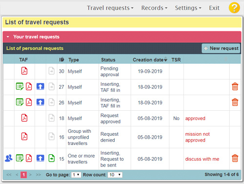 Applicazione Web per la gestione delle richieste di viaggio