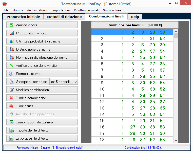 Combinazioni Million Day